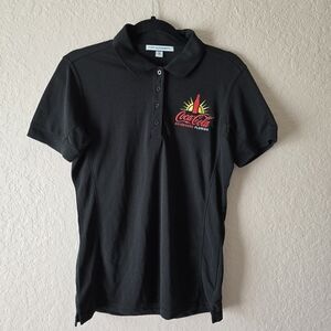 Coca-Cola Beverages Florida Ladies Polo Shirt M Black Embroidered Port Authority